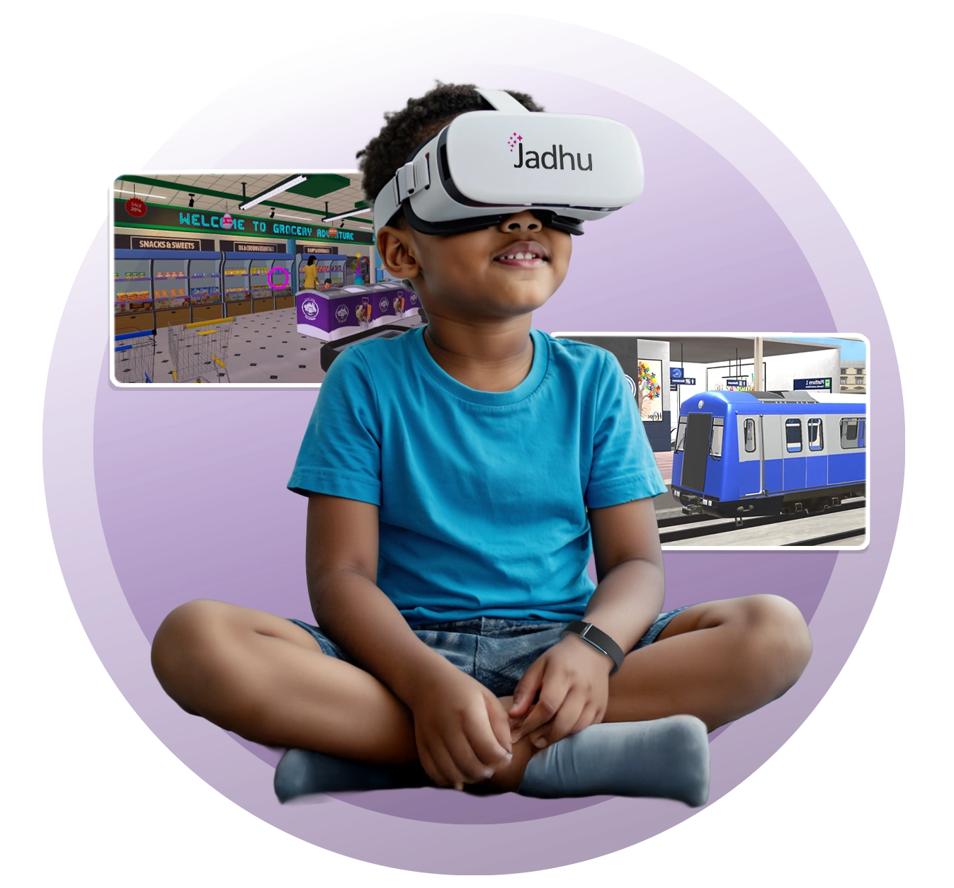 Child using Jadhu VR therapy Child using Jadhu VR therapy