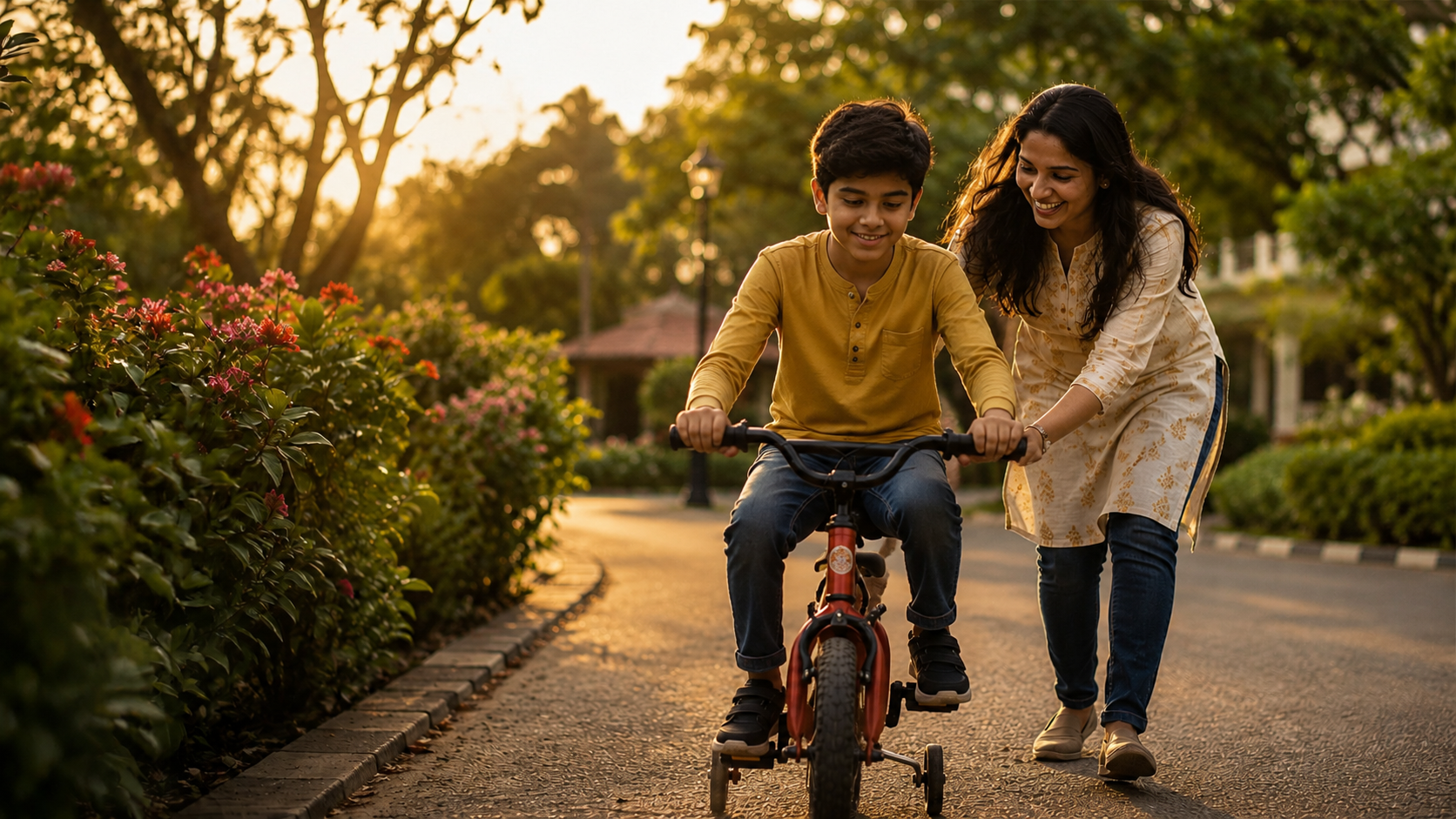 A child building everyday life skills with Jadhu at home