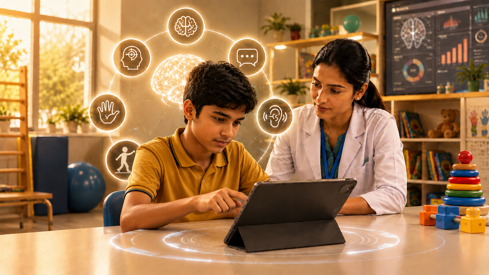 Child completing the Jadhu 8-minute assessment