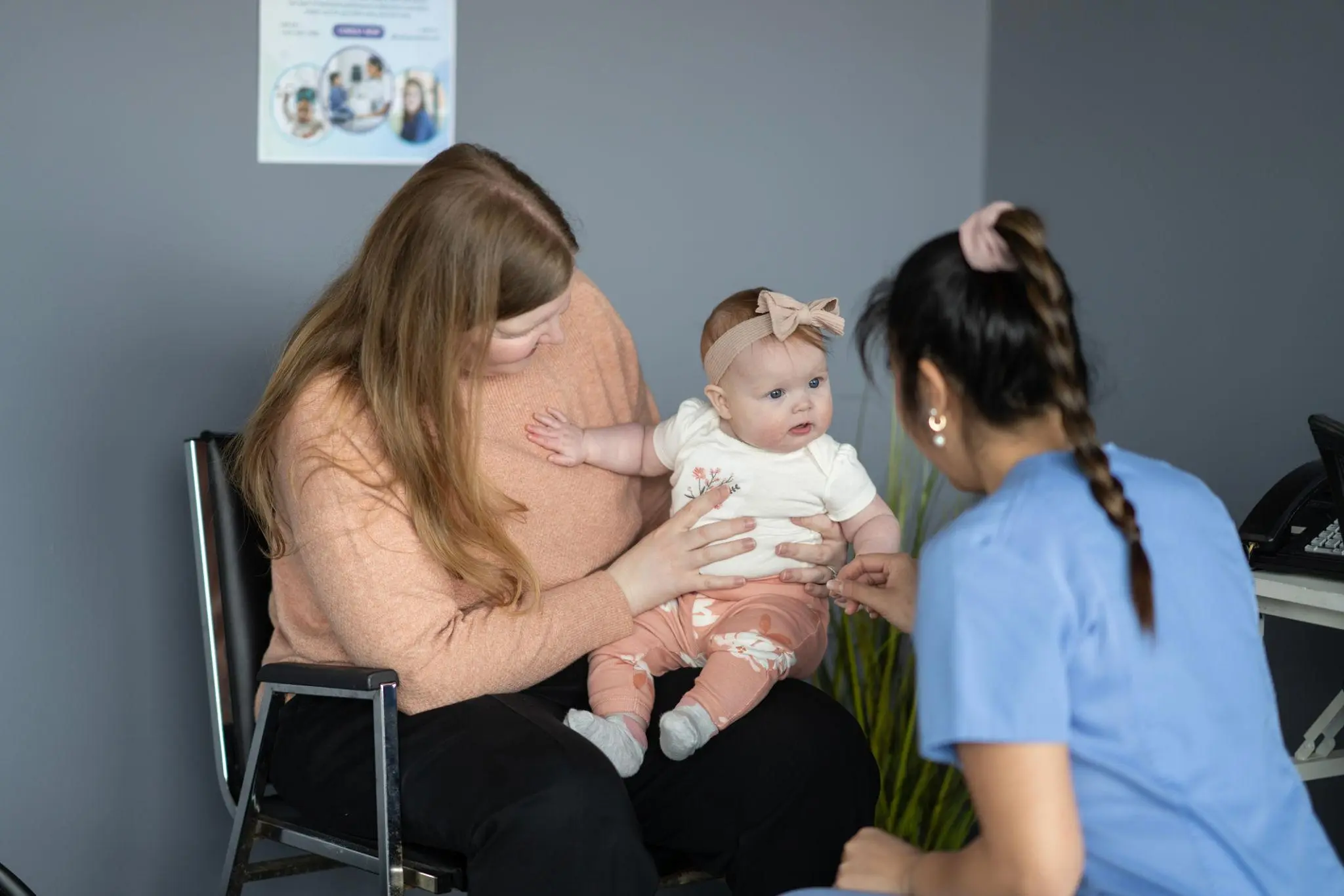 Parent waiting with child in hospital